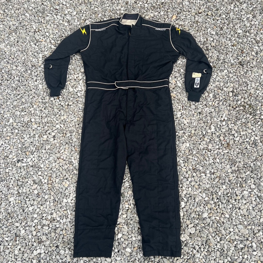 Impact Racing Suit SFI 3-2A/5 Black One Piece Driving Fire Suit Mens 3X 52 - Picture 2 of 16
